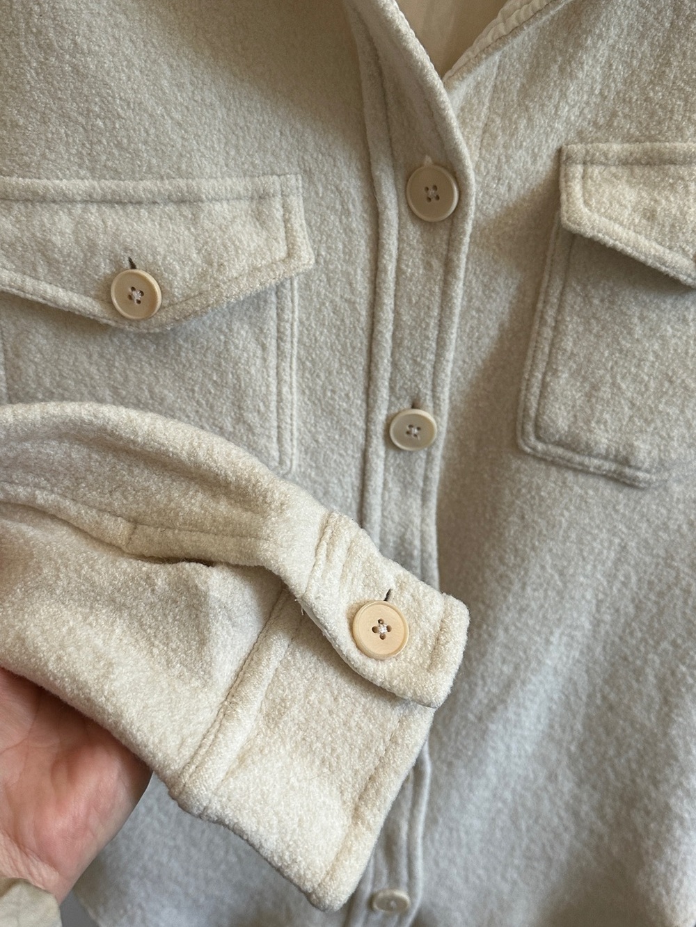 Wilfred Free Oatmeal Wool Shacket | 100% Merino Wool | Aritizia Size S - Picture 6 of 11
